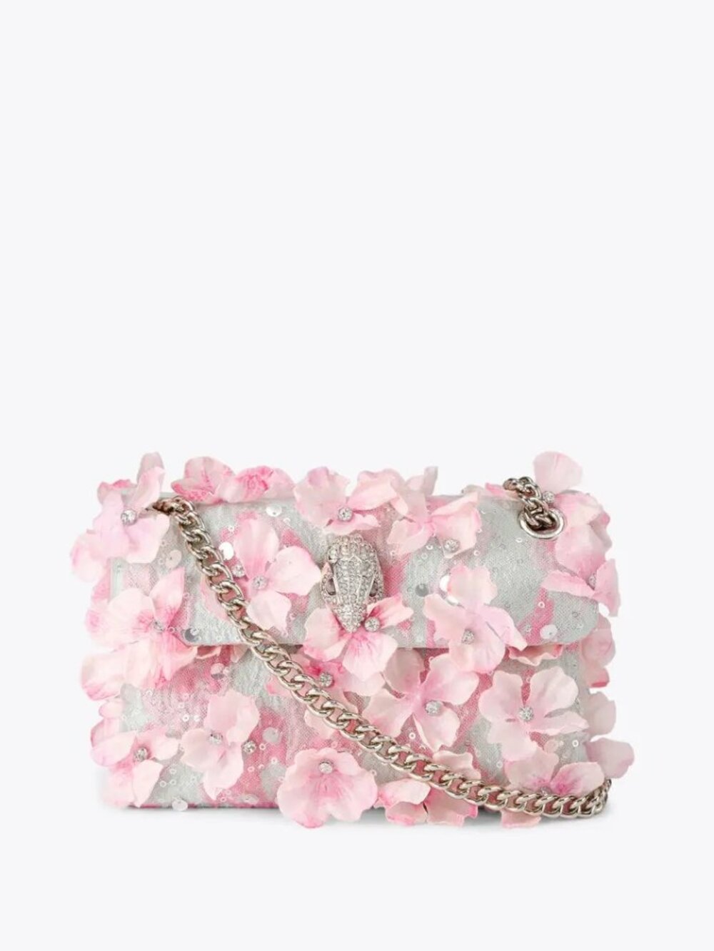 Kurt Geiger $228 Mini Kensington Flowers Pale Green Convertible Shoulder Bag NWT - Picture 3 of 6
